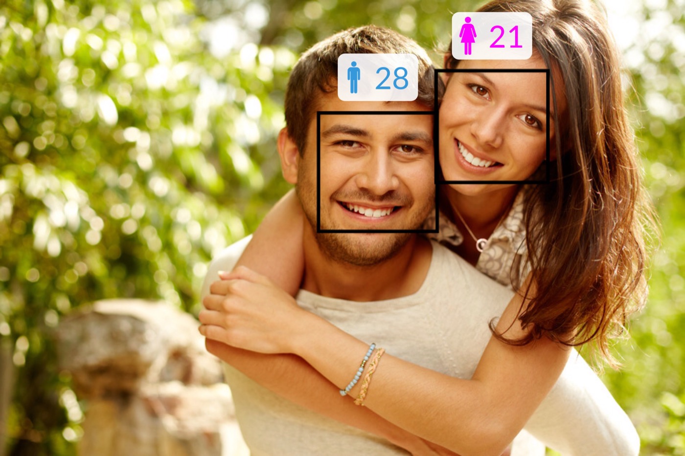 Estimate my Age screenshot showing a two-person comparison